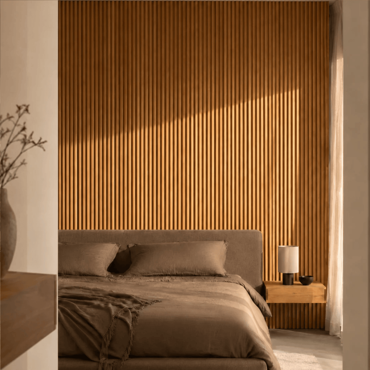 Panel WPC interior Arce detalle veta madera natural | SRJ Tu Hogar Uruguay