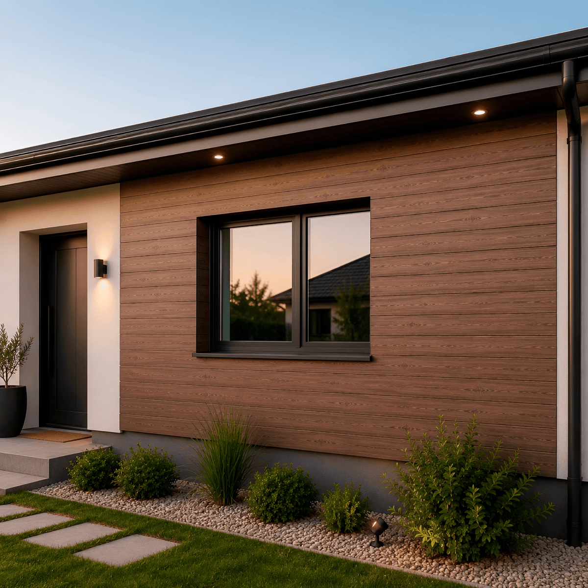 Metal siding Nogal símil madera para fachadas premium | SRJ Tu Hogar Uruguay