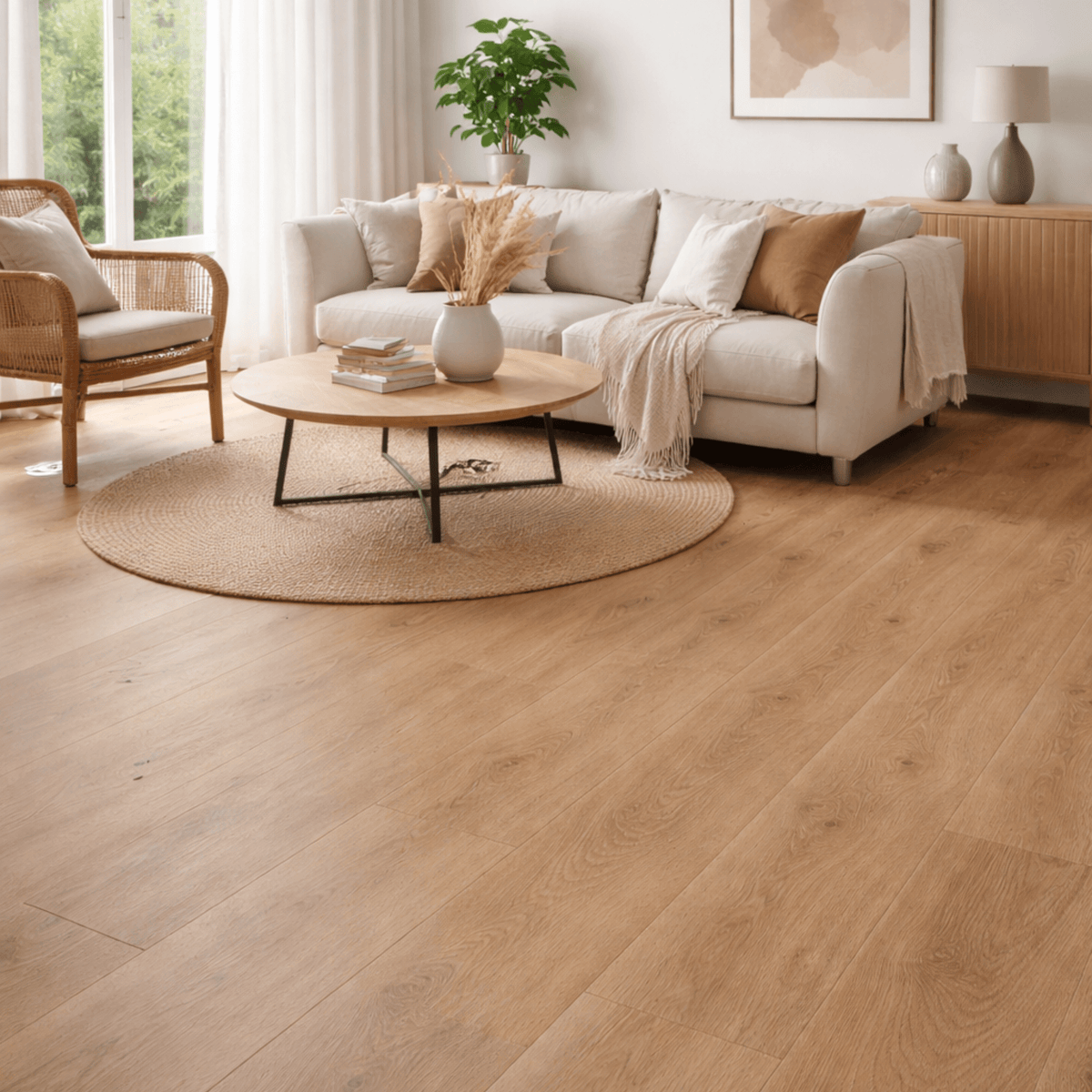 Piso vinílico SPC Roble Imperial detalle veta madera premium | SRJ Tu Hogar Uruguay