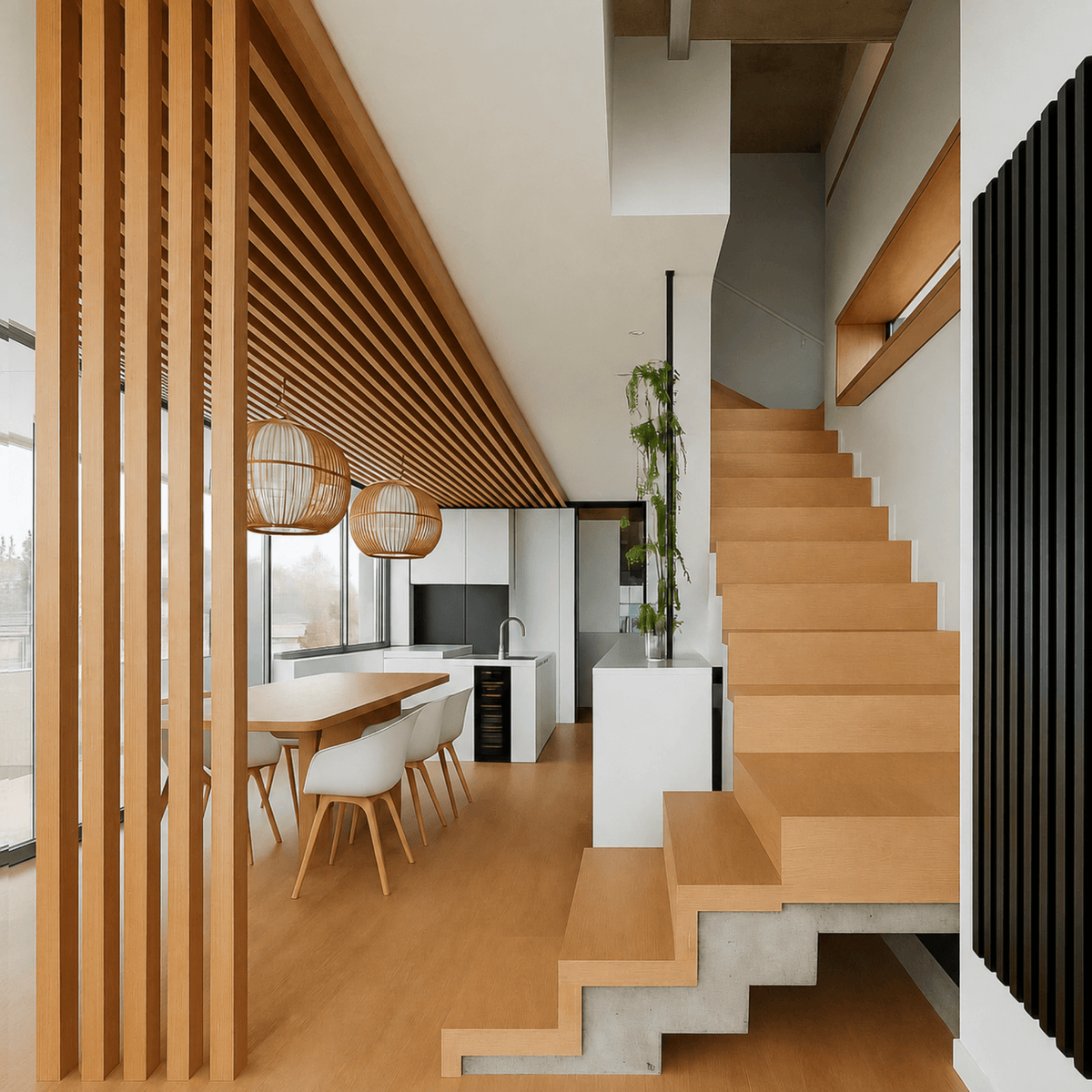 Vigas WPC símil madera Arce decoración techo moderno | SRJ Tu Hogar Uruguay